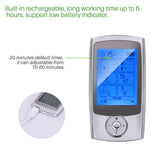 TENS Massager Pulse Impulse Massager FDA Approved Double Output 16 Modes Rechargeable with 8 Pads for Relief Muscle Pain Relax Shoulder Back Knee Foot Ear